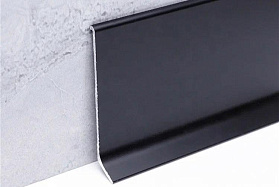 Алюминиевый напольный плинтус Русский профиль, анодированный черный матовый, 80х11,2х2500 мм, 1 м.п